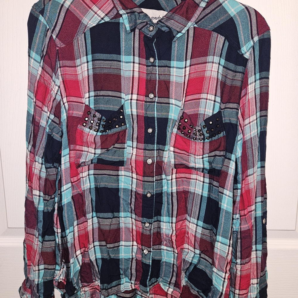 Aeropostale Blue and Red Plaid Shirt